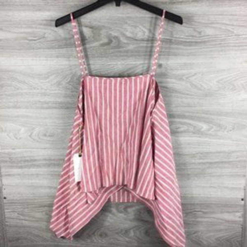 Leith Red Ruffled Back Tank Top - Picture 4 of 7